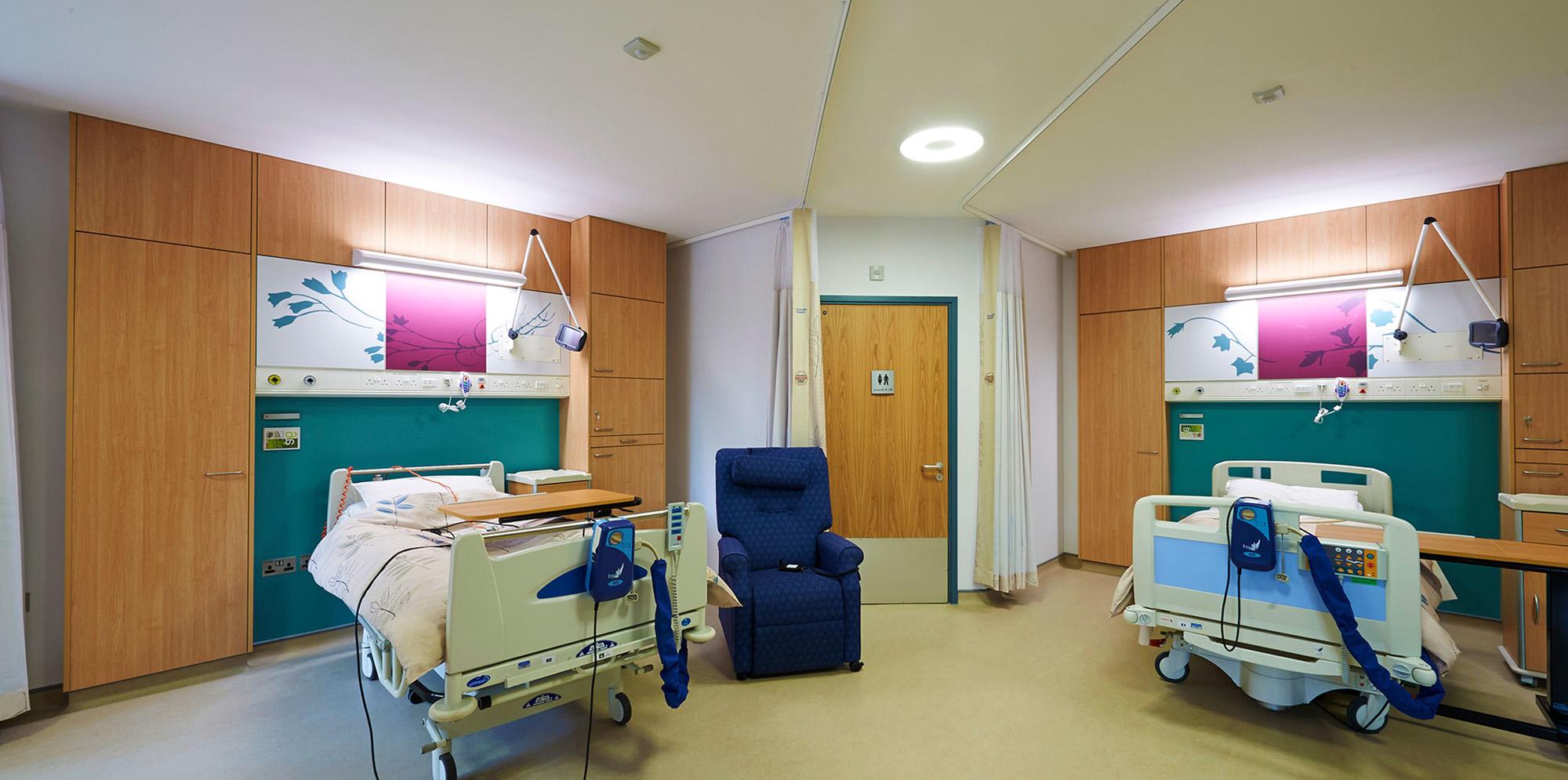 Two patient beds inside room at Kirkwood Hospice